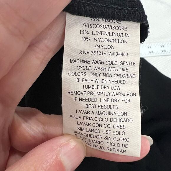 Eileen Fisher Viscose Linen Blend Black Oversized Lagenlook Button Front Top S - Picture 7 of 8